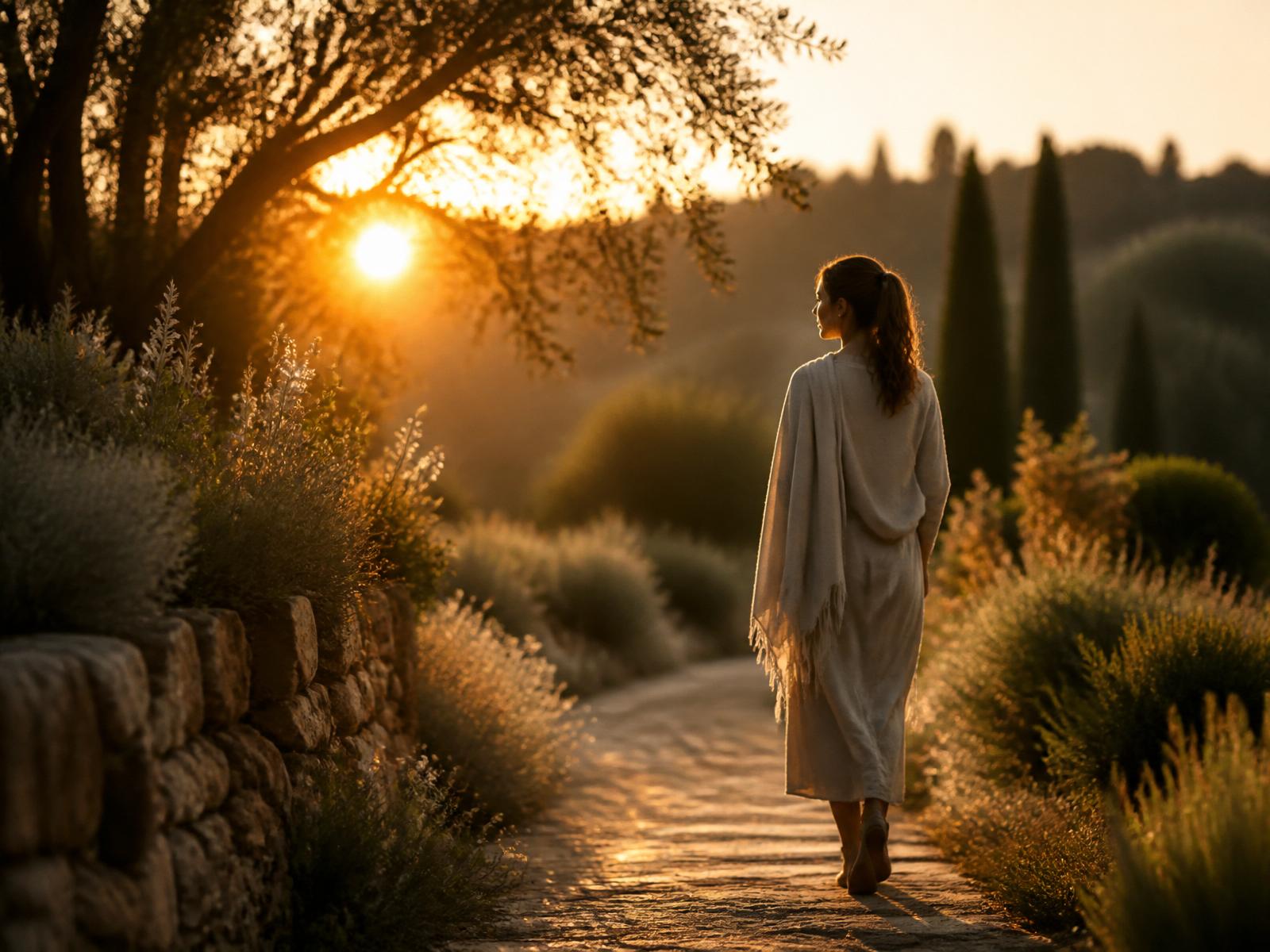 Percorso di trasformazione personale al tramonto
